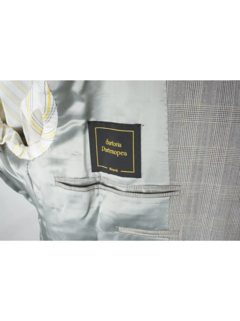 Sartoria Partenopea Gray Plaid Wool 2 Pc Suit Jacket Pants Sz 50 EU BRAND NEW